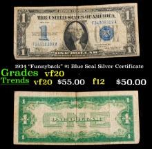 1934 $1 Blue Seal Silver Certificate Grades vf, very fine