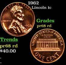 Proof 1962 Lincoln Cent 1c Grades Gem++ Proof Red