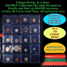 Unique Father & 2 Sons US ONLY Collection,The kids focused on Proofs and Dad on SILVER business stri