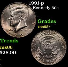 1991-p Kennedy Half Dollar 50c Grades GEM+ Unc