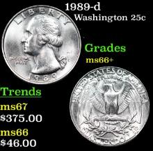 1989-d Washington Quarter 25c Grades GEM++ Unc