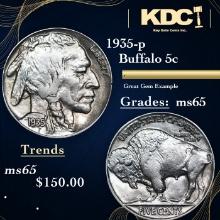 1935-p Buffalo Nickel 5c Grades GEM Unc