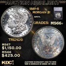 ***Auction Highlight*** 1881-s Morgan Dollar 1 Graded ms66+ By SEGS (fc)