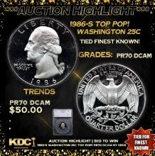 Proof 1986-s Washington Quarter TOP POP! 25c Graded pr70 dcam By SEGS