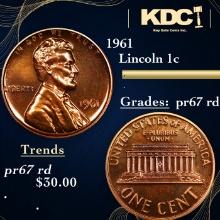 Proof 1961 Lincoln Cent 1c Grades Gem++ Proof Red