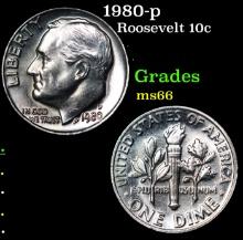 1980-p Roosevelt Dime 10c Grades GEM+ Unc