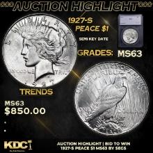 ***Auction Highlight*** 1927-s Peace Dollar 1 Graded ms63 By SEGS (fc)