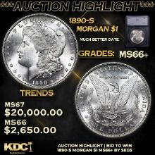 ***Auction Highlight*** 1890-s Morgan Dollar 1 Graded ms66+ By SEGS (fc)