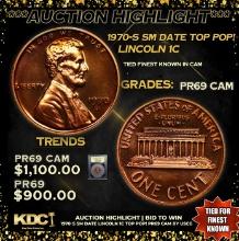 Proof ***Auction Highlight*** 1970-s Sm Date Lincoln Cent TOP POP! 1c Graded GEM++ Proof Cameo By US