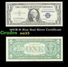 1957B $1 Blue Seal Silver Certificate Grades Select AU