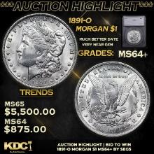 ***Auction Highlight*** 1891-o Morgan Dollar 1 Graded ms64+ By SEGS (fc)