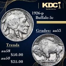 1926-d Buffalo Nickel 5c Graded au53 BY SEGS