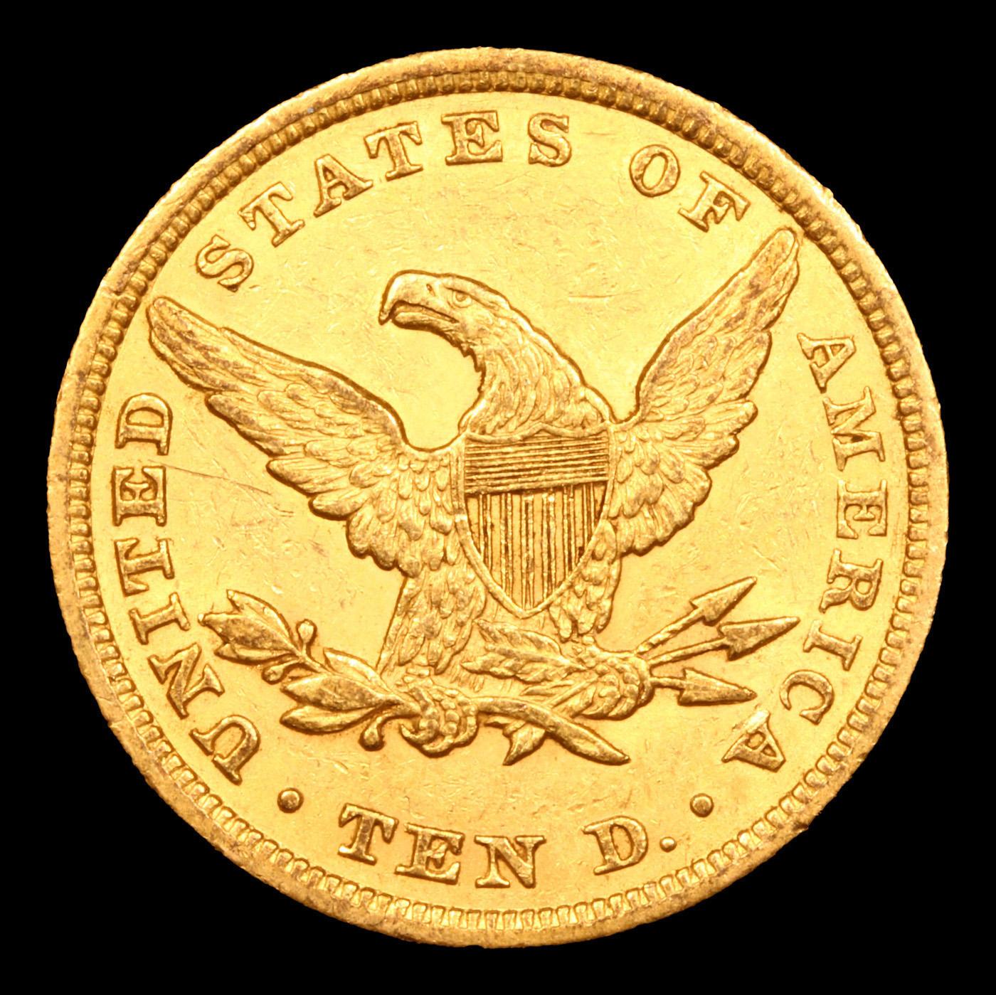 ***Auction Highlight*** 1855-p Gold Liberty Eagle 10 Graded ms62+ By SEGS (fc)