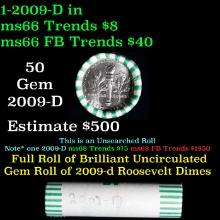 Shotgun Roll of 2009-d Roosevelt Dimes 50 coins in total