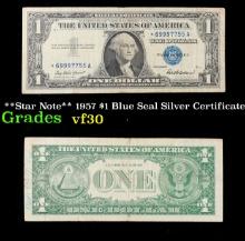 **Star Note** 1957 $1 Blue Seal Silver Certificate Grades vf++