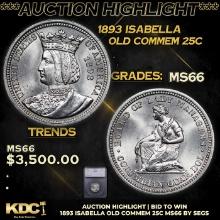 ***Auction Highlight*** 1893 Isabella Isabella Quarter 25c Graded ms66 By SEGS (fc)