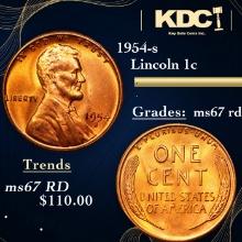 1954-s Lincoln Cent 1c Grades GEM++ Unc RD