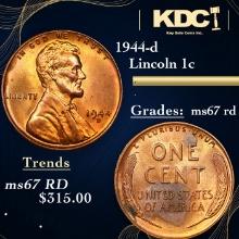 1944-d Lincoln Cent 1c Grades GEM++ Unc RD