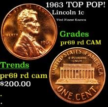 Proof 1963 Lincoln Cent TOP POP! 1c Graded pr69 rd CAM BY SEGS