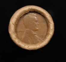 Lincoln Wheat Cent 1c Mixed Roll Orig Brandt McDonalds Wrapper, 1919-p end, Wheat other end