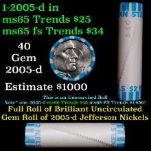 Shotgun Jefferson 5c roll, 2005-d 40 pcs Bank Wrapper