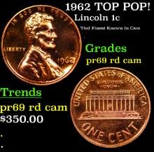 Proof 1962 Lincoln Cent TOP POP! 1c Graded pr69 rd cam BY SEGS