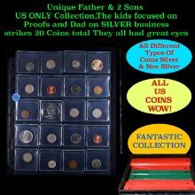 Unique Father & 2 Sons US ONLY Collection,The kids focused on Proofs and Dad on SILVER business stri