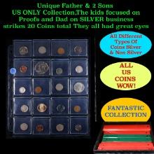 Unique Father & 2 Sons US ONLY Collection,The kids focused on Proofs and Dad on SILVER business stri