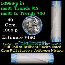 Shotgun Jefferson 5c roll, 1998-p 40 pcs Nickel Wrapper