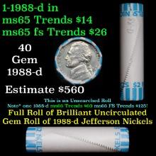 Shotgun Jefferson 5c roll, 1988-d 40 pcs Nickel Wrapper