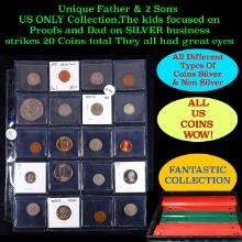 Unique Father & 2 Sons US ONLY Collection,The kids focused on Proofs and Dad on SILVER business stri