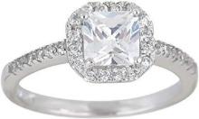 DECADENCE Sterling Silver mm Princess Cut Cubic Zirconia  Ring size 9