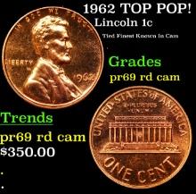 Proof 1962 Lincoln Cent TOP POP! 1c Graded pr69 rd cam BY SEGS