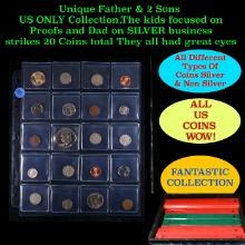 Unique Father & 2 Sons US ONLY Collection,The kids focused on Proofs and Dad on SILVER business stri