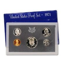 1971 United States Mint Proof Set 5 coins No Outer Box