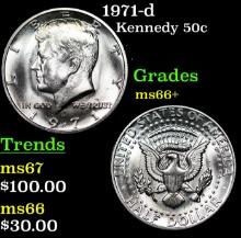 1971-d Kennedy Half Dollar 50c Grades GEM++ Unc