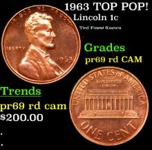 Proof 1963 Lincoln Cent TOP POP! 1c Graded pr69 rd CAM BY SEGS