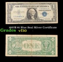 1957B $1 Blue Seal Silver Certificate Grades vf++