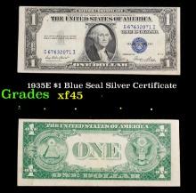 1935E $1 Blue Seal Silver Certificate Grades xf+