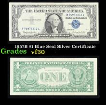 1957B $1 Blue Seal Silver Certificate Grades vf++