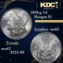 1878-p 7tf Morgan Dollar $1 Grades Select Unc