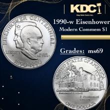 1990-w Eisenhower Modern Commem Dollar 1 Grades ms69