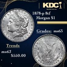 1878-p 8tf Morgan Dollar 1 Grades Select Unc
