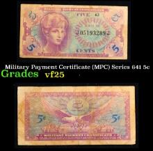 Military Payment Certificate (MPC) Series 641 5c Grades vf+