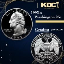 Proof 1993-s Washington Quarter 25c Grades GEM++ Proof Deep Cameo