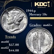 1944-p Mercury Dime 10c Grades GEM+ Unc