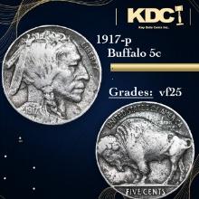 1917-p Buffalo Nickel 5c Grades vf+