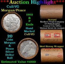 ***Auction Highlight*** 1902 Morgan & P Peace Ends Cull-VG Mixed Morgan/Peace Silver Dollar Shotgun