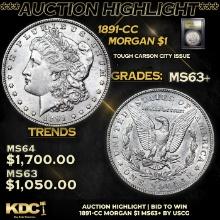 ***Auction Highlight*** 1891-cc Morgan Dollar 1 Graded Select+ Unc By USCG (fc)