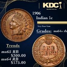 1906 Indian Cent 1c Grades Choice+ Unc RB